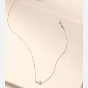 Stella & Dot Covet 14k White Gold Cross Necklace